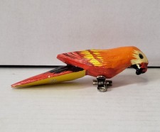 Vintage Phillipines Wooden Hand Carved and Painted Wooden Clipped Parrot picture
