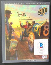 HILLARY CLINTON SIGNED 2008 INDIANAPOLIS INDY 500 PROGRAM FIRST LADY BILL BAS picture