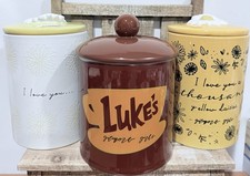 NEW Gilmore Girls I Love You A Thousand Yellow Daisies & Lukes Canister Set Of 3 picture