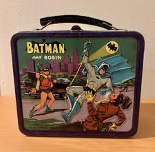Vintage BATMAN Lunchbox - Robin Penguin Joker (1966) NO THERMOS and no wire clip picture