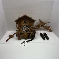 Vintage Wooden German Cuckoo Clock Fetzer Squirrel For Parts/Repair picture
