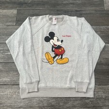 VTG SHERRY WALT DISNEY CO MICKEY MOUSE LOGO LAS VEGAS GRAY SWEATSHIRT SZ L  picture