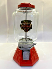 Vintage 1930s Northwestern Model 33 Orange 1¢ Peanut Dispenser w/ Original Key picture