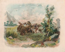 Buffalo Hunt in the Wild West 1897 8x10 Print HT5134316 picture