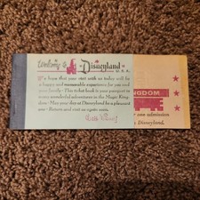 Vintage 1962 DISNEYLAND  Ticket Coupon Book Booklet Original 1 Ticket picture