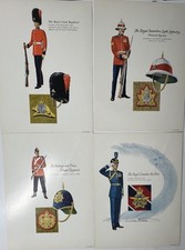 Vintage O’Keefe’s Canadian Military Regiment Uniform Prints Set of 4 picture
