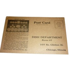 Antique Woman's World Chicago Postcard Dish Dept Needle Case Advertising 1910s picture