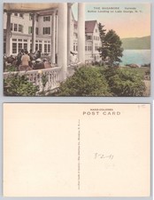 The Sagamore Veranda Bolton Landing Lake George NY Hand-Colored Postcard picture