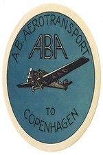 Vintage Swedish 🇸🇪 AB Aerotransport Poster - 1930s - 24x36” Hi-Res💎 Print - picture