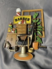 Vintage Barber Shop Molded Wall Plaque Sign 1976 MCM Burwood Products picture