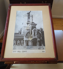 Vintage 1890 Framed Historical Photograph – Philadelphia City Hall Tower picture