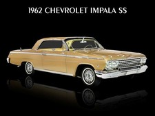 1962 Chevrolet Impala SS in Gold NEW METAL SIGN: 12x16