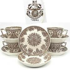 Antique Victorian Aesthetic Transferware Cups Saucers Grindley Milan Snowflake picture