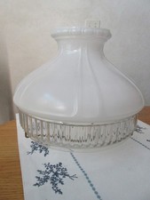 Vintage Aladdin Oil Lamp clear/white 10” ribbed shade w/mounting bracket picture
