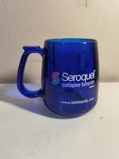 Seroquel Pharmaceutical Drug Sales Rep Cobalt Blue Heavy Acrylic Mug Promo  picture