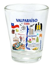 Valparaiso Chile Map and Attractions Collage Shot Glass picture