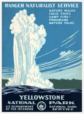 Vintage Yellowstone National Park Wyoming Travel Art Poster Print picture