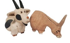 VTG Artesania Rinconada Billy Goat & Donkey Pair Figurine Uruguay Signed #37 #36 picture