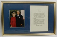 Ronald Reagan Signed 1988 White House Letter University Scranton Framed 22