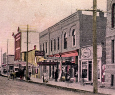 Regina Sask South Railway Street Meat Market Drug Store Postcard picture