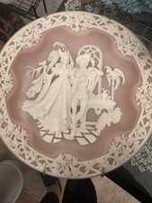 Vintage Incolay Cameo Wall Art  Pink  Shakespeare Lover Decore picture