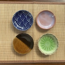 Japanese Mamezara Small Plate Set of 4 Arita Hagi Mashiko Pottery Holiday Gift picture