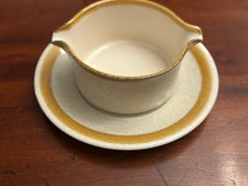 Vintage Mikasa Stone Manor Gravy Tureen/Bowl w/h Underplate picture