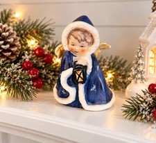 Vintage Goebel 1958 Angel With Lantern ROB 412 West Germany Blue Christmas 3.5