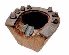 Vintage 1920’s Solid Wood & Iron Horseshoe Hoof Rustic Bar Tobacciana Ashtray picture