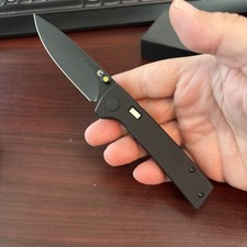 Glow Rhino Fermi Tritium Pocket Knife Black G-10 Yellow Stud (3