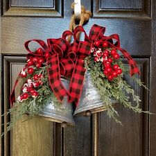 Christmas Bells, Large Galvanized Bells, Christmas Galvanized Decor, RusticFTu Z picture