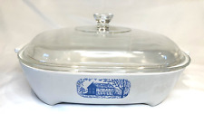 CORNING WARE BLUE CORNFLOWER Browning Skillet Casserole with Lid 9.5