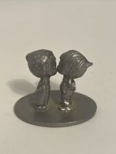 F.D. Crane Boy And Girl Kissing Pewter Figurine picture