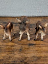 Schleich Donkey Family Lot of 3 Adult & 2 Foals 13746 Farm Animal Toy Figure picture