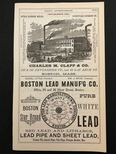 1883 Antique Ad Page Boston White & Red Lead, Clapp Rubber Mill, Boston Bridge picture