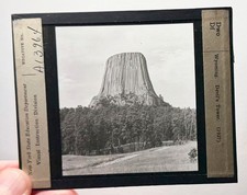Wyoming Devils Tower 1927 magic  lantern GLASS SLIDE picture