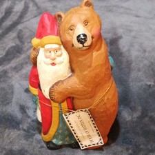 VTG 1996 House of Hatten Santa's Kingdom Santa & Bear by Susan Smith #1590/5000 picture