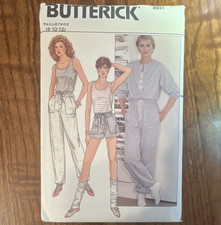 Butterick Vintage Original 4931 Women’s Jumpsuit Pants Shorts Top 8-12 picture