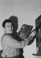 Italian singer songwriter and actor Domenico Modugno painting 1960 Old Photo picture