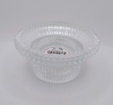 Vtg Reversible Pillar Taper Candle Holder Ribbed Crystal Indiana Glass Sawtooth picture