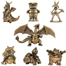 3cm Brass Pokémon Mini Figures Charizard Blastoise Dragonite Desktop Decor picture