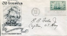 Admiral Bernard Forbes Jr WWII War USS Barton USS Independence Signed Autograph picture