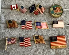 Set Of 12 American Flag Pins USA Canada picture