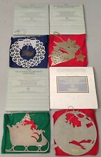 Avon Silverplate Ornament- 1989 Dove, 1990 Angel, 1991 Sleigh, And 1992 Deer picture
