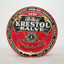Vintage McNess Krestol Salve Collectible Advertising Tin W/ Half Contents picture