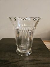 Vintage Jeanette clear Anniversary Glass flower Vase. 6.5