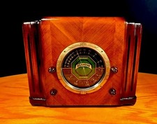 Old Wood Vintage Antique Restored Art Deco Radio  Chassis Upgrade W/ Bluetooth picture