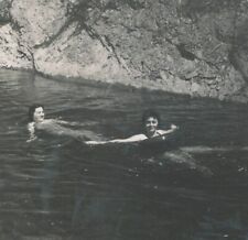 112 Two Women Swim Ladies Swimming Beach Abstract VTG ORG PHOTO picture