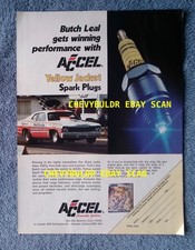1974 Accel Yellow Jacket Spark Plugs Vintage Ad with Butch Leal California Flash picture