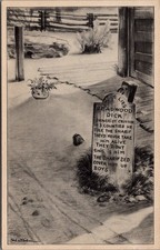 1946 Knott's Berry Farm Ghost Town Deadwood Dick Gravestone Postcard picture